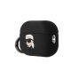 Karl Lagerfeld AirPods Pro 2 vāciņš ar 3D Choupette galvu Melns