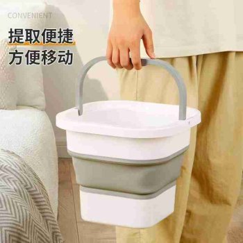 Collapsible Silicone Bucket 5L, Folding Camping Pail with Handle