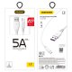Dudao USB / USB Type C Fast Charging Data Cable 6A 1m, White | Зарядный Кабель Провод для...