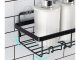Loft Style Bathroom Shower Shelf with 4 Hooks, Black