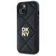 DKNY iPhone 15 vāciņš Quilted Stack Logo, melns