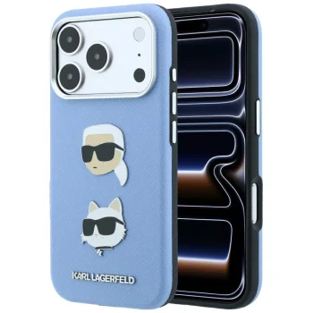 Чехол Karl Lagerfeld для iPhone 18 Pro / 17 Pro Saffiano Pins & Logo, голубой