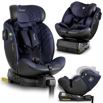 Nukido Aero Line Grozāms Bērnu Autokrēsliņš, Melns/Tumši zils, 0-36 kg ISOFIX
