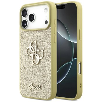 Guess iPhone 17 Pro Max vāciņš Fixed Glitter Big 4G, zelta