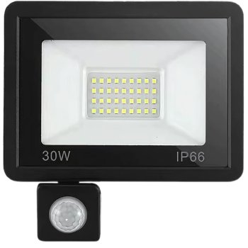LED prožektors ar kustības un krēslas sensoru 30W 6000K IP66