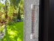 Outdoor round thermometer for window wall long