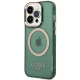 Чехол Guess Gold Outline Translucent MagSafe для iPhone 14 Pro зеленый