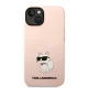 Karl Lagerfeld silikona vāciņš iPhone 14 Plus ar Choupette ikonu Rozā