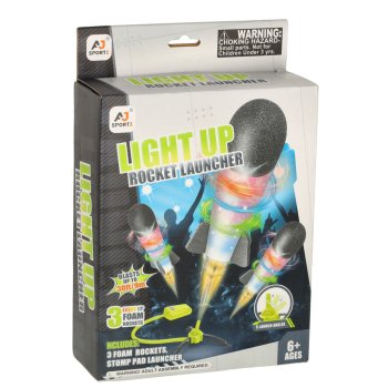 Putuplasta raķešu jaudas palaišanas raķete LED x3 l Foam rocket launcher with 3 LED lights