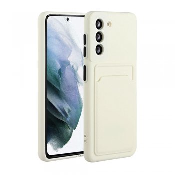 Samsung Galaxy S21 (SM-G990F) Soft TPU Phone Case Cover with Card Slot, White | Telefona Vāciņš Maciņš Apvalks Bamperis
