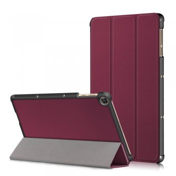 Huawei MatePad T 10s (AGS3-L09, AGS3-W09) Leather Tri-fold Stylish Tablet Cover Case, Wine Red | Vāks Apvalks...
