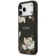 Guess Grained Flowers Classic Logo MagSafe Phone Case Cover iPhone 17 Pro Max - black