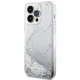 Guess iPhone 14 Pro Max vāciņš Liquid Glitter Marble, balts
