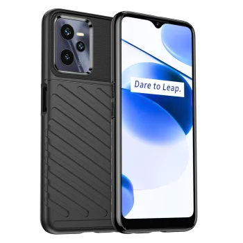 Thunder Case vāciņš Realme C35 telefonam, TPU, melns