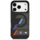 Чехол BMW M IML Metal Buttons Tricolor Lines MagSafe для iPhone 17 Pro Max, черный