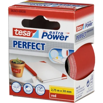 Tesa extra Power Perfect auduma līmlente 2,75 m, sarkana