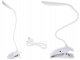 LED lampa, lasīšanas gaisma ar klipsi, Balta | Clip-On LED Reading Light