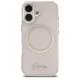 Чехол Guess IML Script Metal MagSafe для iPhone 17, Розовый