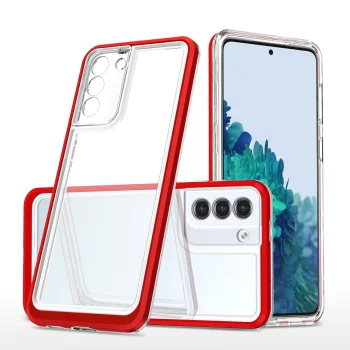 Vāciņš Samsung Galaxy S22+ (S22 Plus) Hybrid Armor Clear 3in1, sarkans