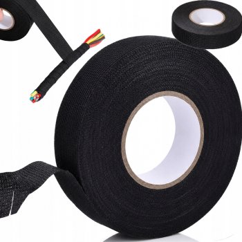 Auduma izolācijas lenta vadiem 19mm x 25m, melna