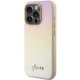 Guess Saffiano Iridescent Script case for iPhone 15 Pro - gold