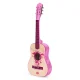 ECOTOYS Large Wooden Guitar for Kids, 6-String, Pink