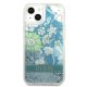 Guess чехол для iPhone 13 Flower Liquid Glitter Зеленый