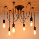 6-Arm Spider Ceiling Lamp ZD74, Black