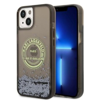 Karl Lagerfeld Liquid Glitter RSG Case for iPhone 14 Plus / 15 Plus - Black
