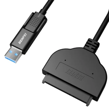 BENFEI USB-C un USB-A 3.0 uz SATA III adaptera kabelis 2.5 HDD/SSD, melns