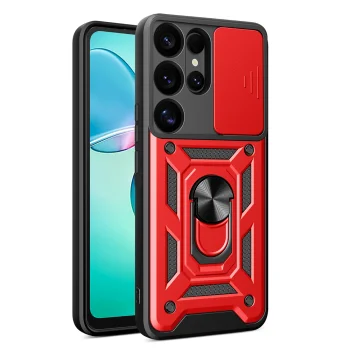 Hybrid Armor Camshield vāciņš Samsung Galaxy S25 Ultra, Sarkans