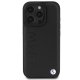 BMW iPhone 16 Pro Max vāciņš Leather Hot Stamp, melns
