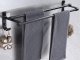 Wall-Mounted Double Towel Rack, Black