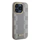 DKNY iPhone 15 Pro Max Case Leather Checkered Mono Pattern MagSafe, Beige