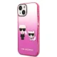 Karl Lagerfeld Gradient Ikonik Karl & Choupette vāciņš iPhone 14 Plus - Rozā