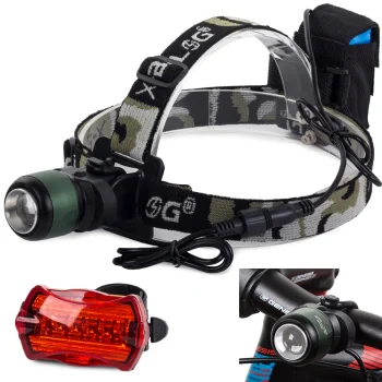 Bailong galvas lukturis ar CREE XML-T6, zoom, velosipēda stiprinājums, modelis B03A