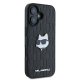Karl Lagerfeld iPhone 16 vāciņš Monogram Choupette Head Pin, melns