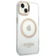 Guess Metal Outline MagSafe vāciņš iPhone 14 Plus - caurspīdīgs/zelta