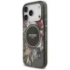 Чехол Guess IML Flowers Pearl Strap MagSafe для iPhone 18 Pro и 17 Pro, чёрный