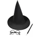 Kruzzel Magician / Wizard Costume Set, 4 Pcs, Black