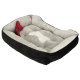 Soft Dog Bed Cat Cushion Sofa Lounger 60 x 45 cm, Grey & Black