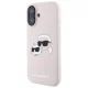 Karl Lagerfeld Silicone Nauble Heads Print MagSafe vāciņš iPhone 16, Rozā