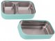Stackable Bento Lunch Box with Compartments and Utensils XXL 1400ml, Blue