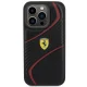 Ferrari Twist Metal Logo vāciņš iPhone 15 Pro, melns