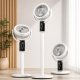 Bezvadu uzlādējams 3-in-1 ventilators ar pulti, balts/melns