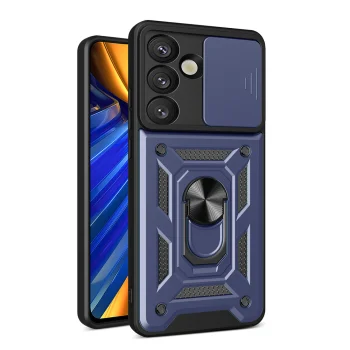 Чехол Hybrid Armor Camshield для Samsung Galaxy S25 - Синий