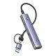 Концентратор 4 в 1 Baseus UltraJoy USB-A&USB-C - 4xUSB3.0+USB-C (серый)