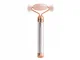 Kvarca vibro masažieris masieris sejai un kaklam ar diviem uzgaļiem | Rose Quartz Face and Neck Vibrating Massager...