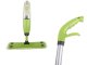 Flat mop with spray, rotating head, 3 microfiber pads, green