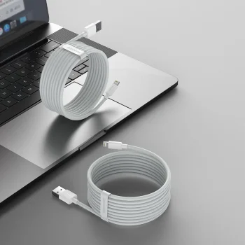 Baseus Simple Wisdom USB to Apple iPhone Lightning Cable, 2.4A 1,5m set of 2 pcs., White | Lādētājvads Datu...